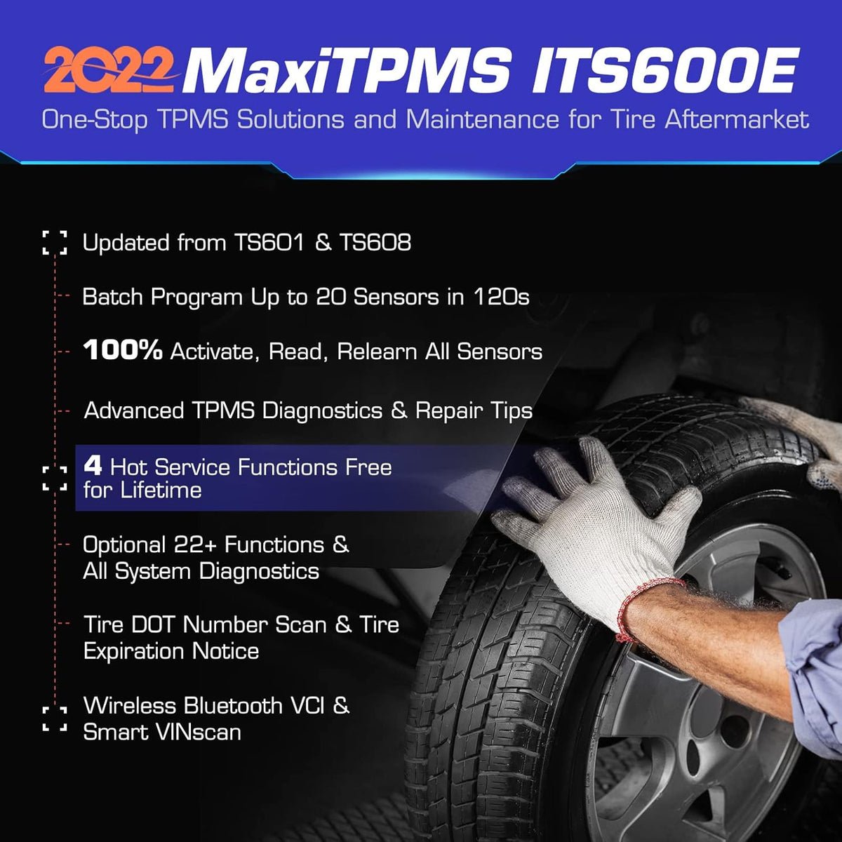TPMS Relearn & Sensor Programming Tool with VIN Scan Y84046