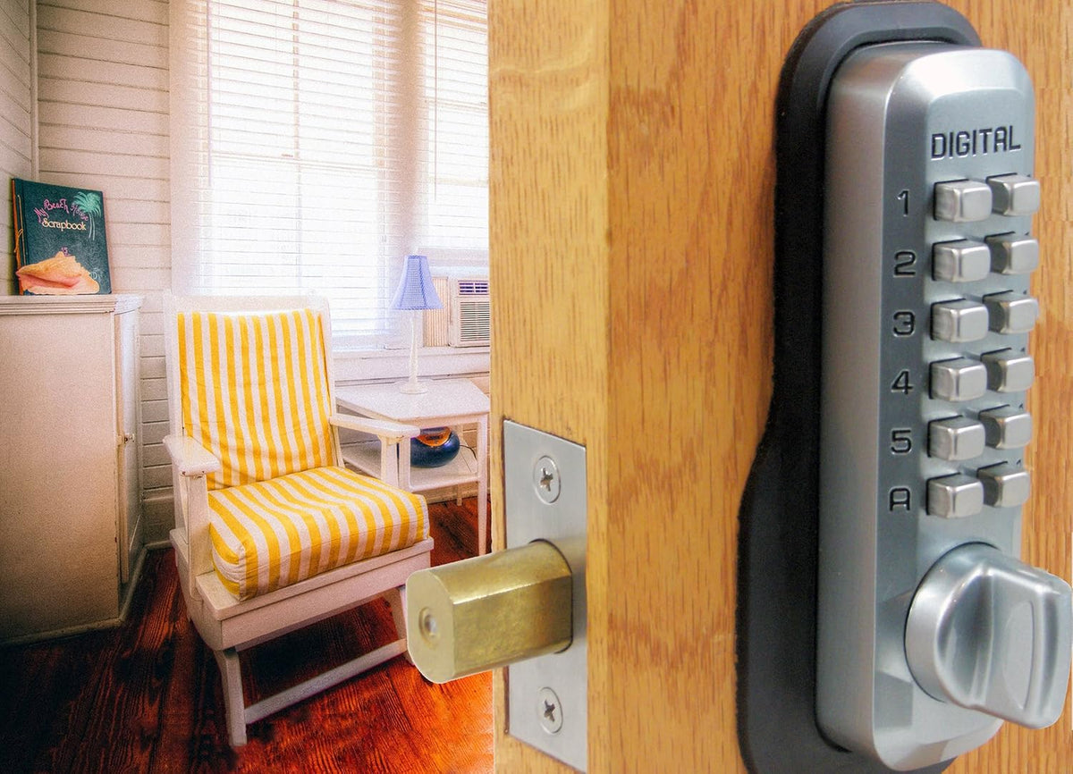 Mechanical Keyless Entry Deadbolt Door Lock Satin Nickel Finish M363307