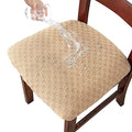 Ivory Jacquard Dining Chair Seat Covers (4) W7521