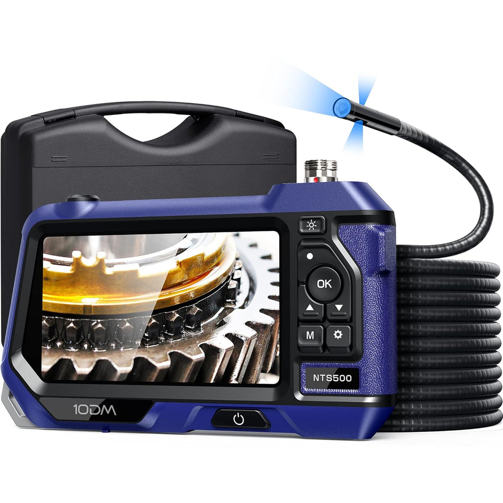 10DM Borescope with Light, Waterproof Flexible Cable, 5 IPS Color Screen J72366