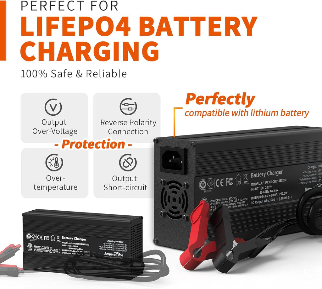 12V 100Ah LiFePO4 Battery with 20A Charger S4008