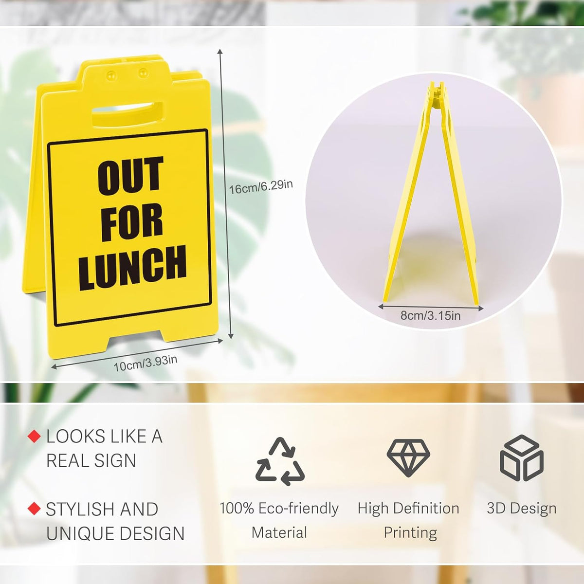 OUT FOR LUNCH Sign B200