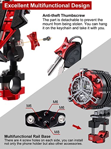 Metal Phone Mount for Motorcycle Handlebars with Camera Mount M60903