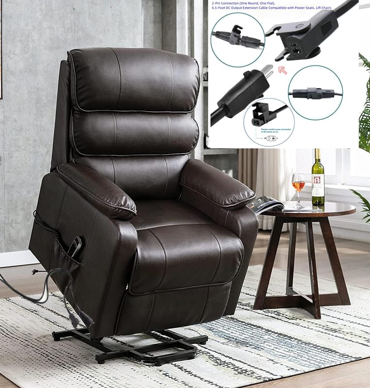 2-Pin Power Adapter with Extension Cord for Recliner Chair U6418