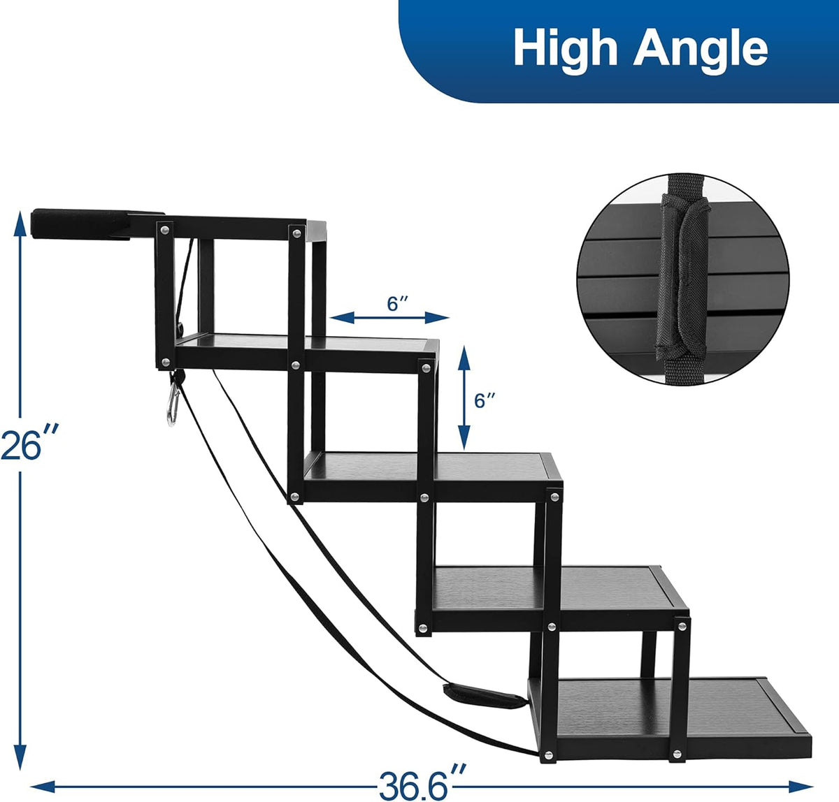 Foldable Aluminum 5 Step Nonslip Dog Stairs G627
