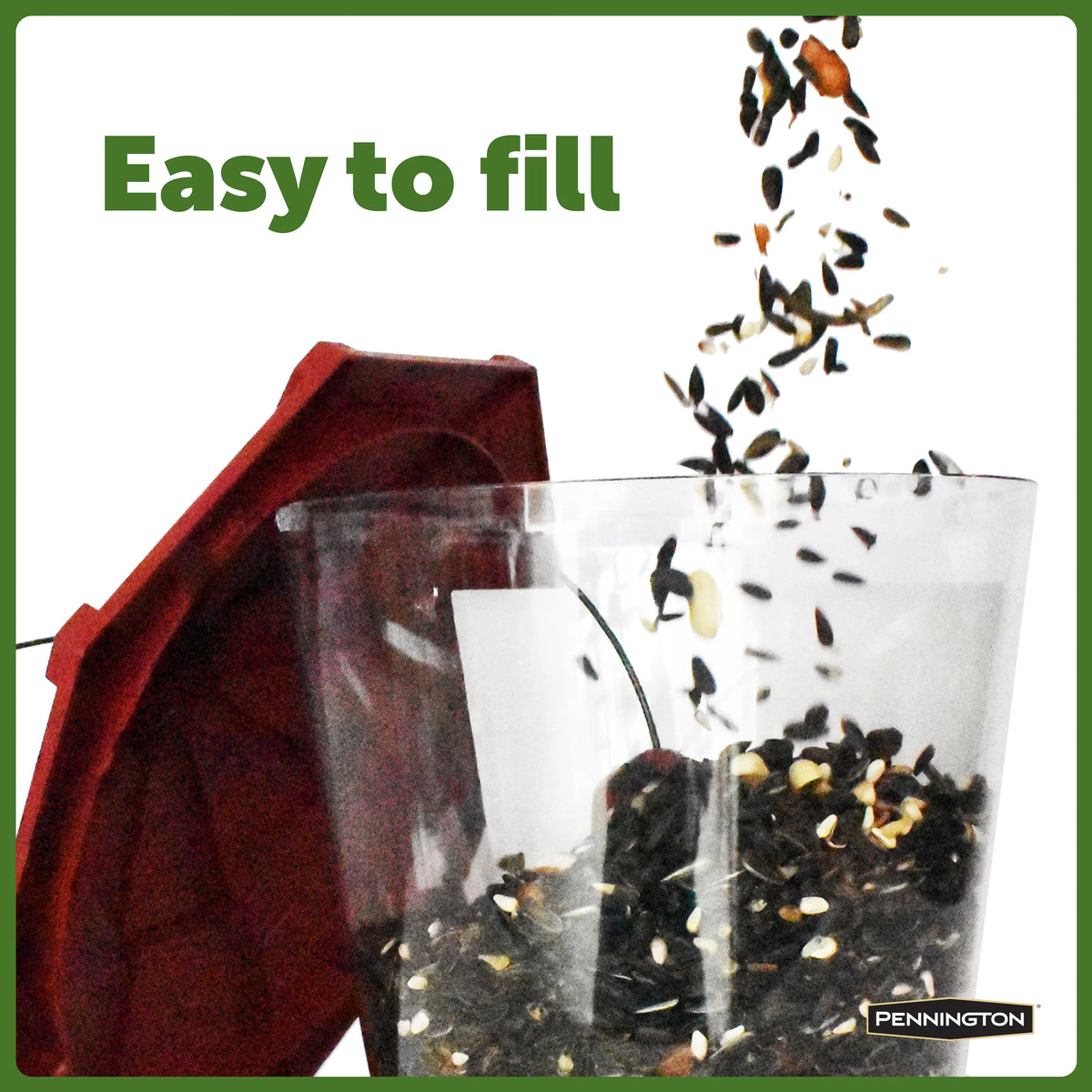 Red Recycled Plastic Wild Bird Hopper Feeder, 7 lb. Capacity, 2 Pack R997