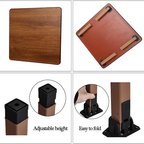 Japanese-Style Square Folding Tea Coffee Table, Adjustable Low Table, 70 * 70cm Q11244