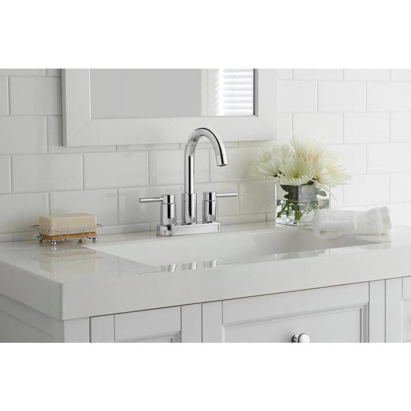 4 in. Centerset Double Handle High-Arc Chrome Bathroom Faucet S99131