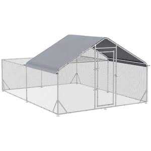 Metal Chicken Coop Walk-in Enclosure with Cover V738