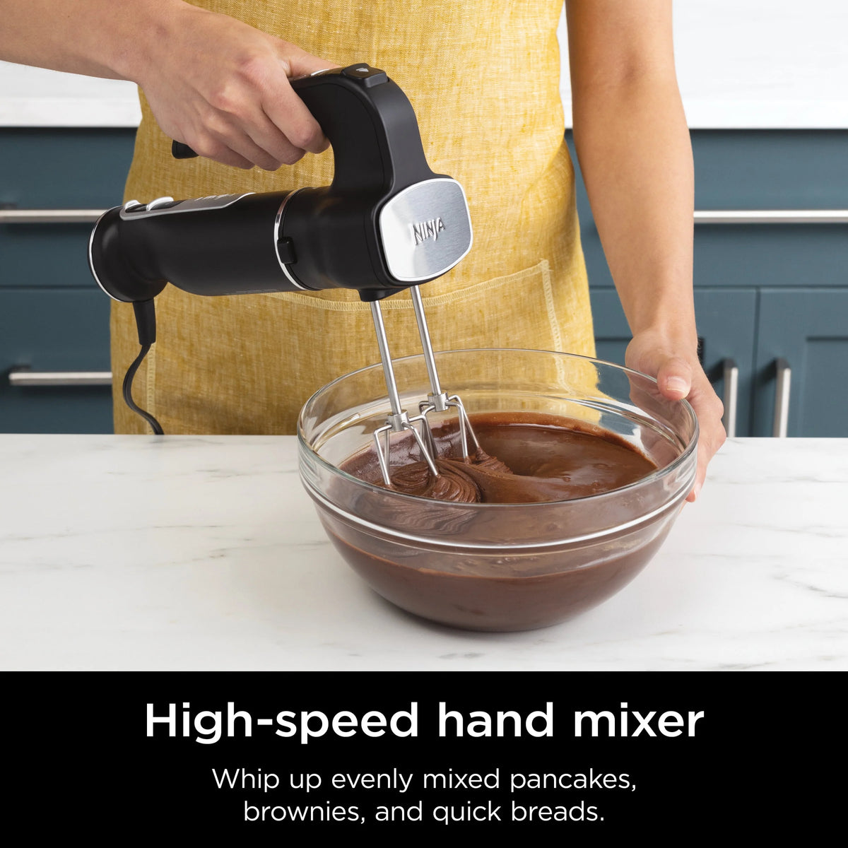 Black Hand Blender and Hand Mixer Combo with Whisk and Beaters G99148