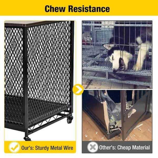 Dog Crate Furniture Side End Table with Tray L8910