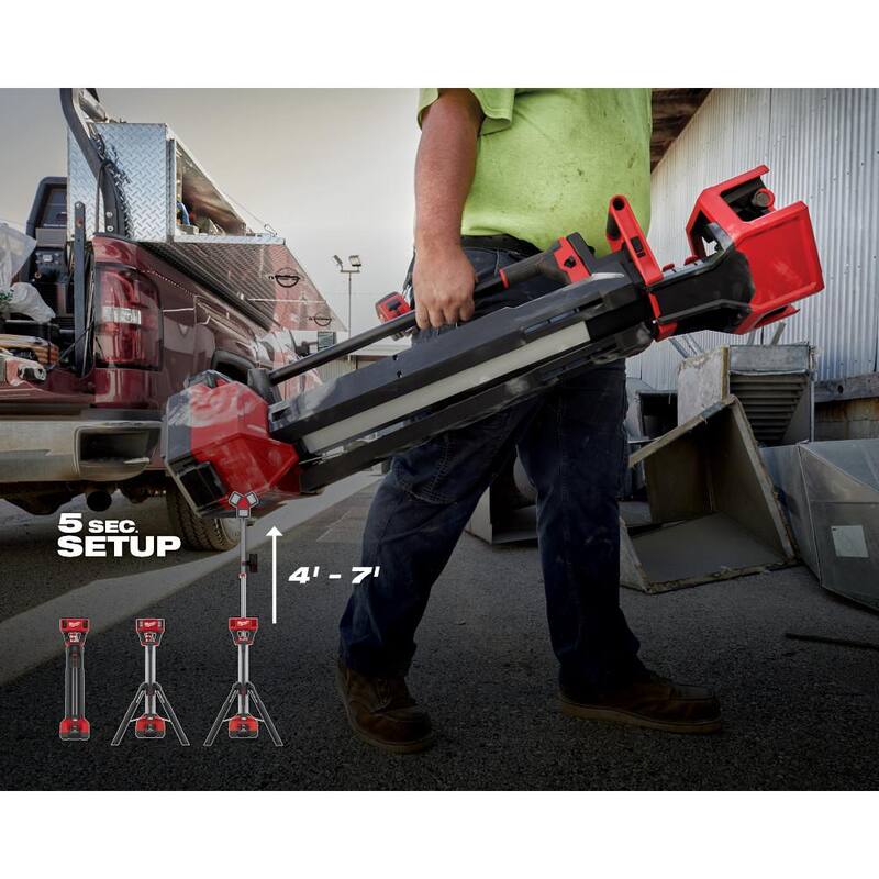 18-Volt Lithium-Ion Cordless Tower Light with Charger and 8.0 Ah Battery S2573