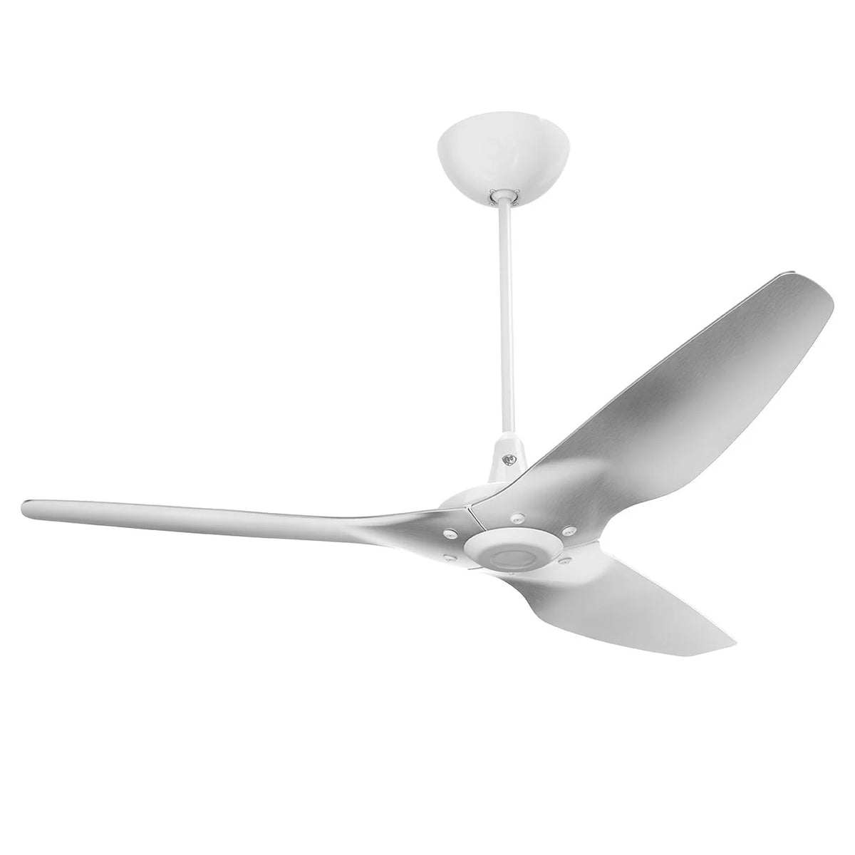 60 Ceiling Fan with Brushed Aluminum Blades and White Finish J642