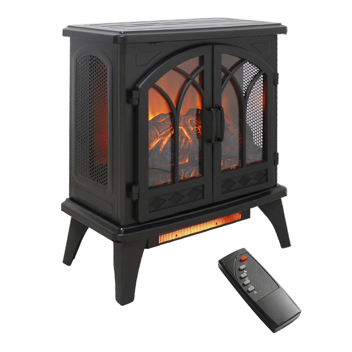23.7" 1500W Electric Fireplace Heater with 3D Flame Effect Q1208