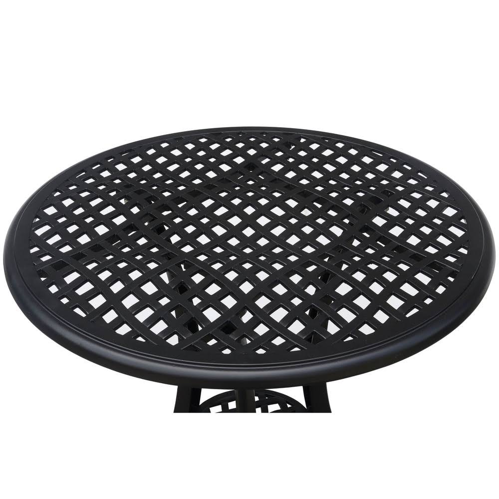 Black 3-Piece Aluminum Bistro Table Set A820650