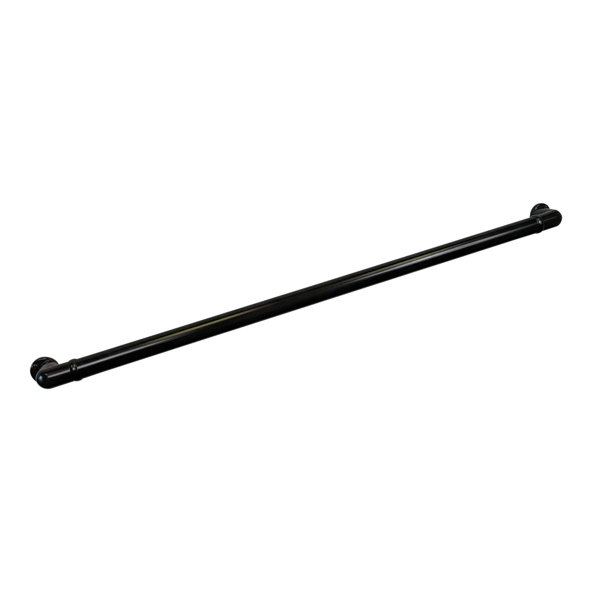Satin Black Handrail Section with Return, 3' Length E6323