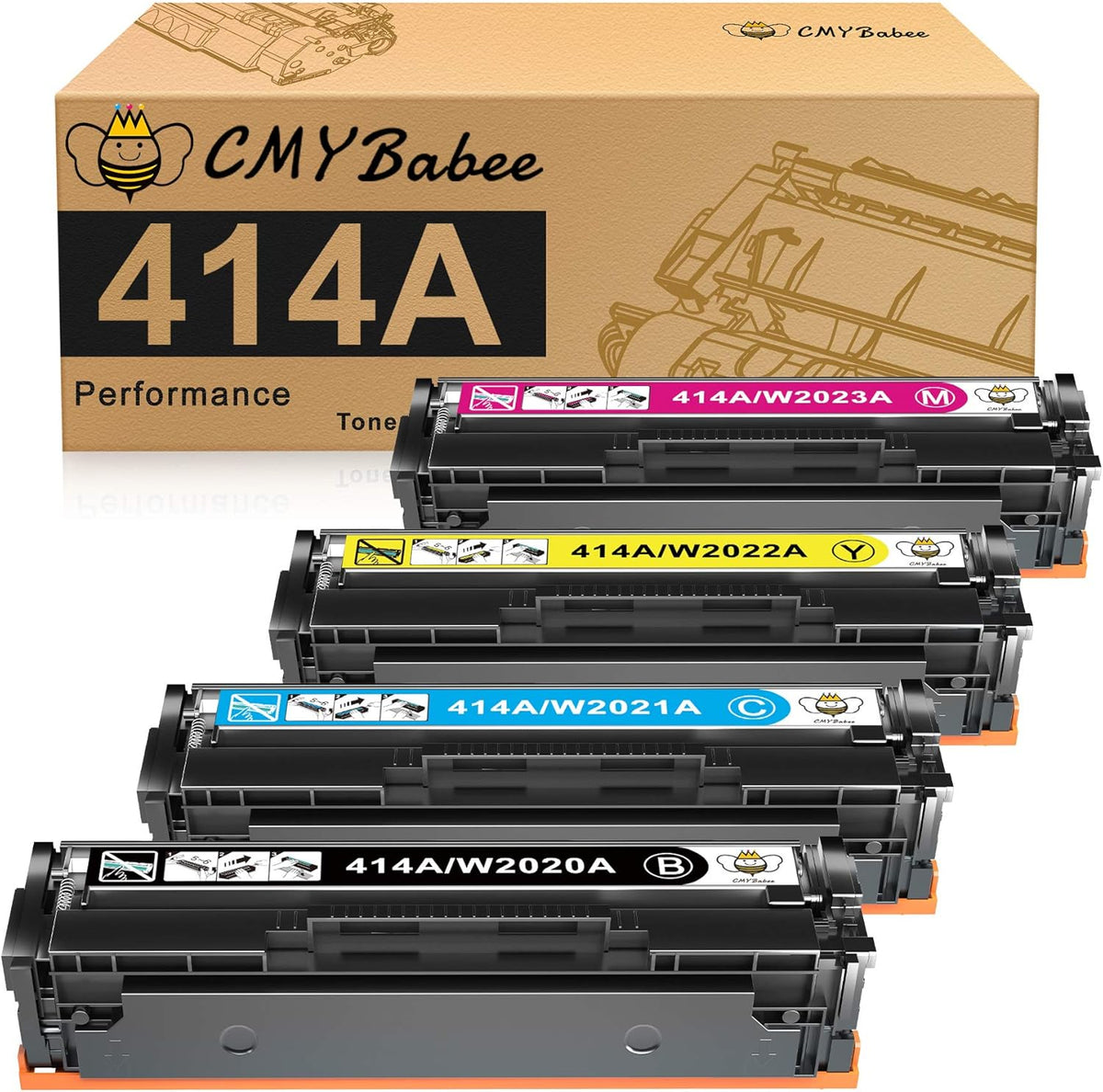 4-Pack Toner Cartridge for HP 414A 414X W2020A W2021A W2022A W2023A W35292
