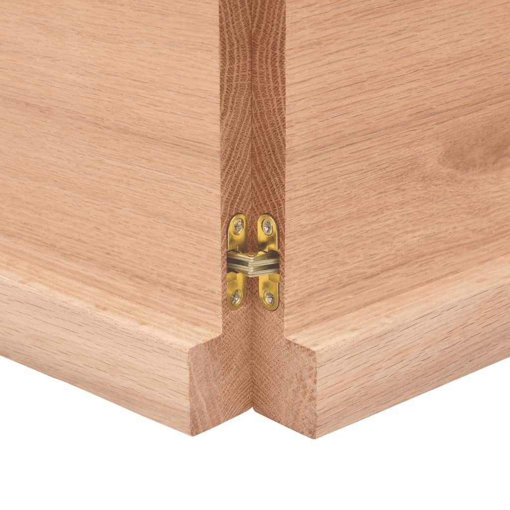 Solid Oak Wood Table Light Brown Live Edge K29534