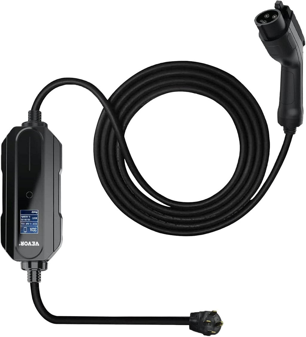 Portable 32 Amp EV Charger with 25 ft J1772 Charging Cable U35579