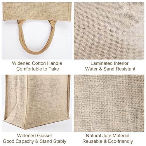 8 Pcs Burlap Tote Bags with Ribbon Y957351