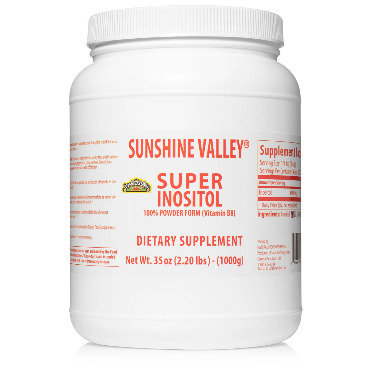 Inositol Supplement Vitamin B8 Powder 35oz W2485