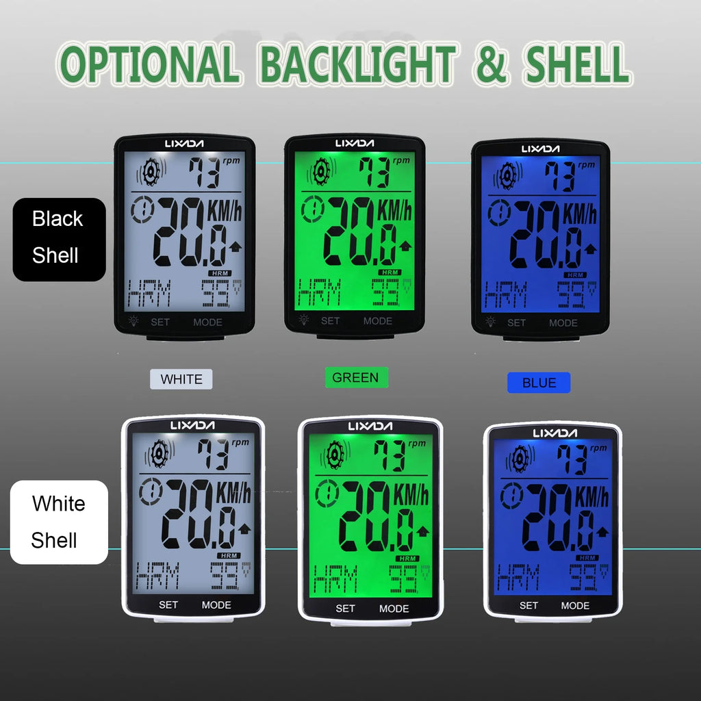 3 in 1 Wireless Bike Computer with Heart Rate Sensor Speedometer IPX7 Waterproof D82071