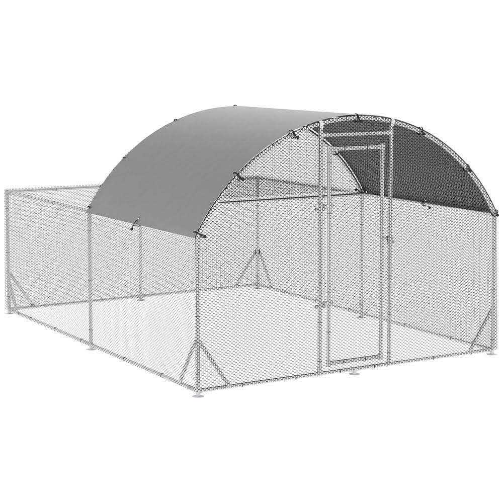 Metal Chicken Coop Walk-in Enclosure with Cover V738