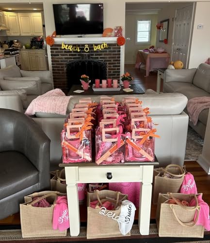8 Pcs Burlap Tote Bags with Ribbon Y957351