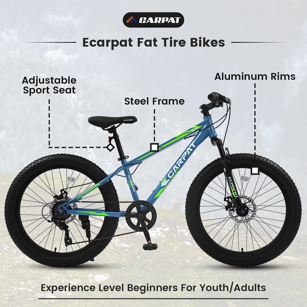 24 Inch 7 Speeds Fat Tire Mountain Bike U994