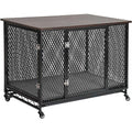 Dog Crate Furniture Side End Table with Tray L8910