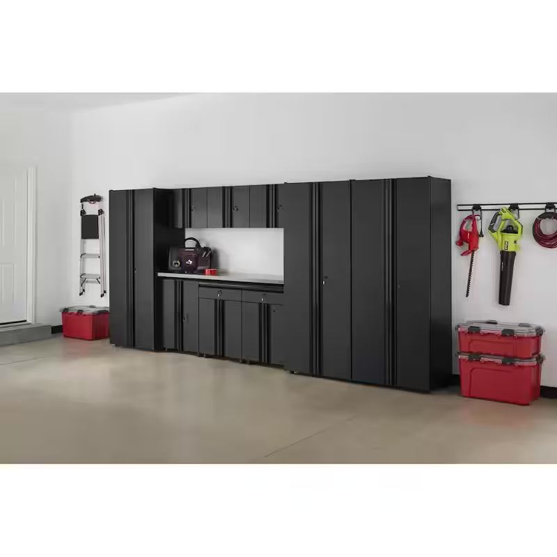 10-Piece Welded Steel Garage Storage System in Black E8608
