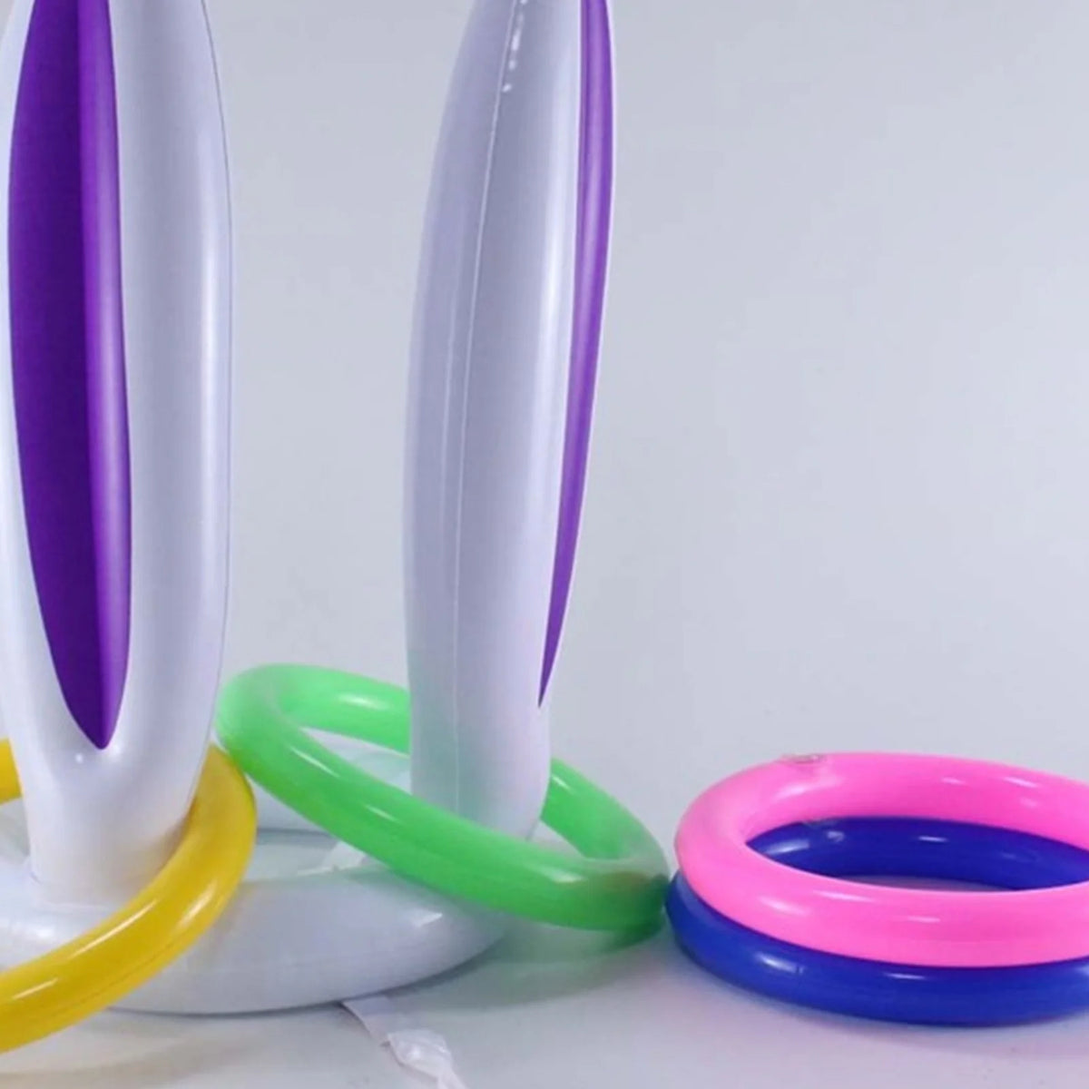 Easter Inflatable Bunny Ear Ring Toss Game Kit with Handheld Pump T51931