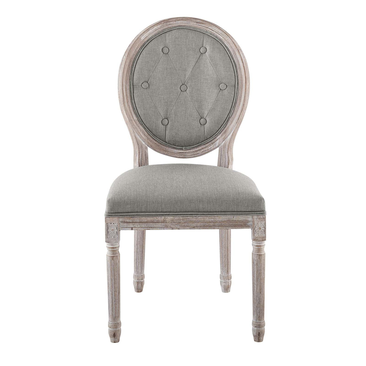 Light Grey Fabric Wood Dining Chair U27120