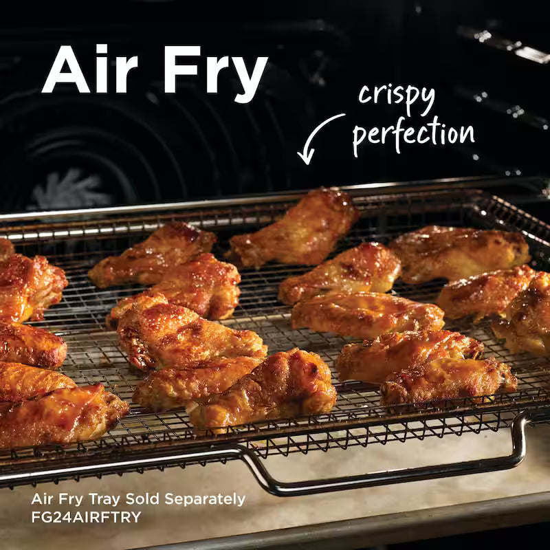 24 in. White Single Electric Wall Oven with Air Fry E382684