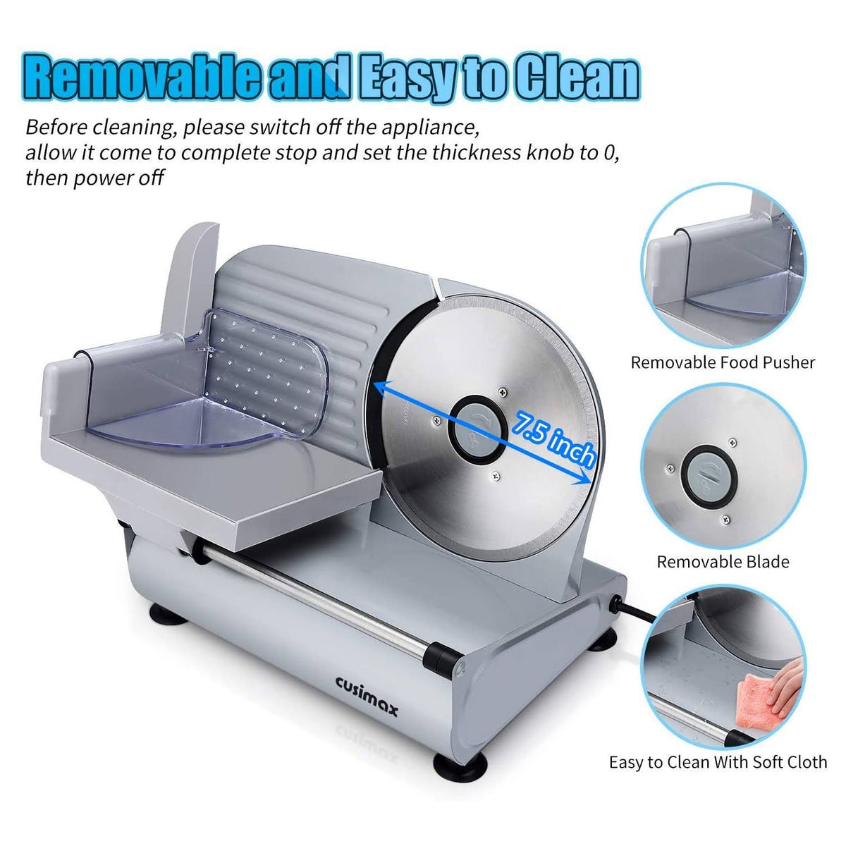 Silver Electric Meat Slicer S8525