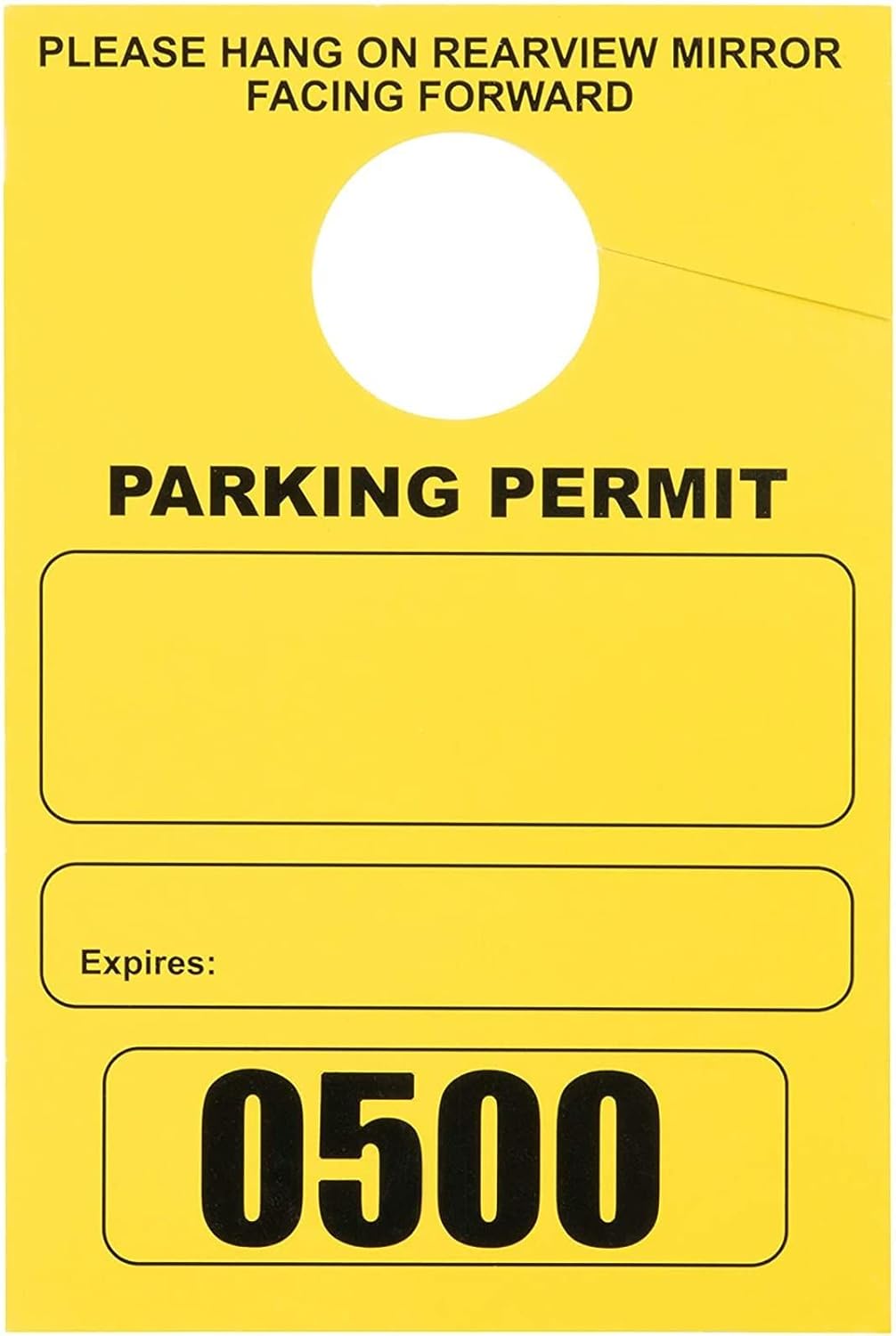 Yellow 500 Pieces Numbered Parking Permit Hang Tags Q1833