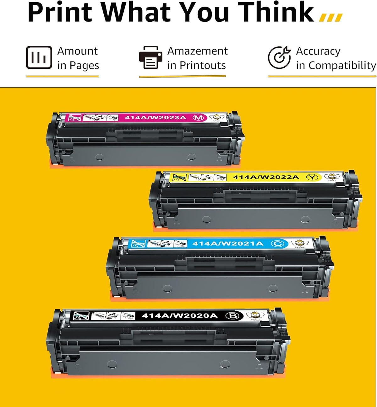 4-Pack Toner Cartridge for HP 414A 414X W2020A W2021A W2022A W2023A W35292