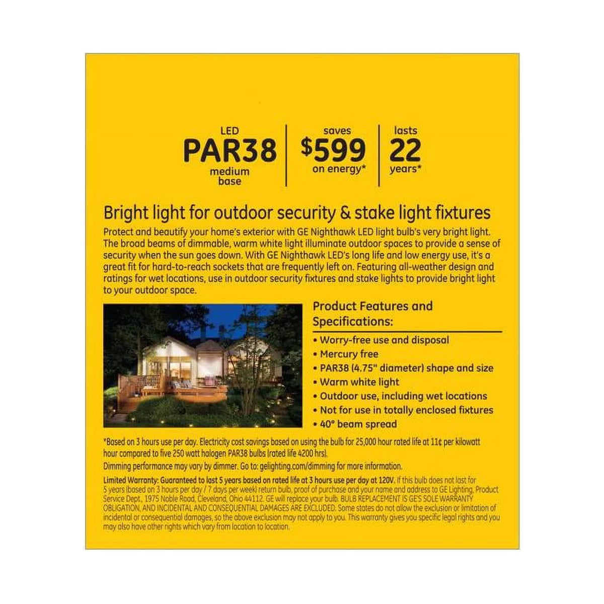 LED PAR38 Outdoor Floodlight Warm White C269037