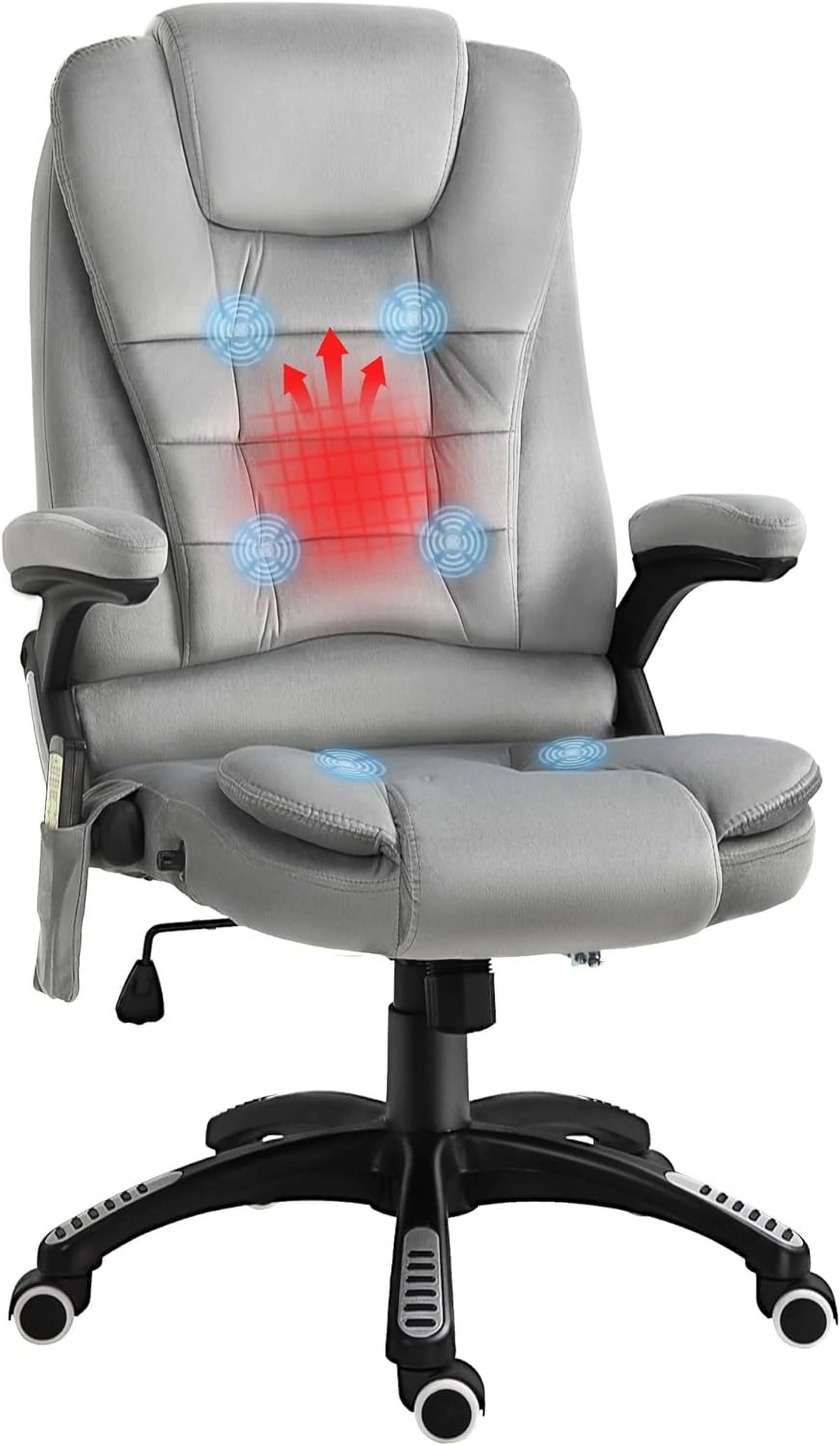 Gray Velvet Reclining Office Chair Y8258