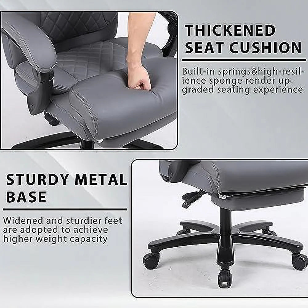 160° Reclining Oversized Ergonomic Office Chair with Footrest U740
