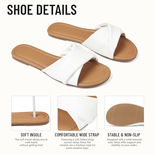 Slides Sandals for Women Open Toe Slip On O600