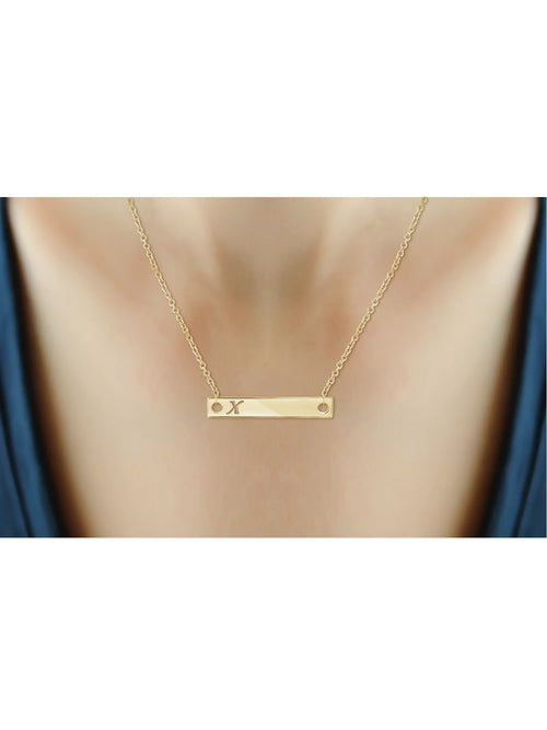 14K Gold Over Silver Bar Necklace H378783