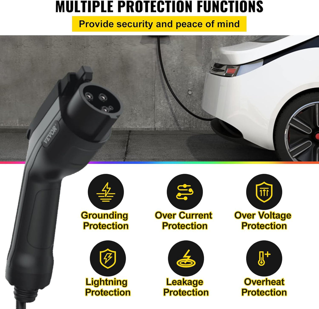 Portable 32 Amp EV Charger with 25 ft J1772 Charging Cable U35579