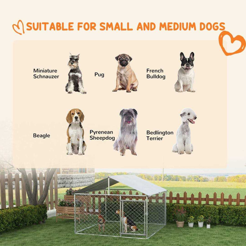 Large Outdoor Dog Kennel with Waterproof UV Resistant Roof H2455