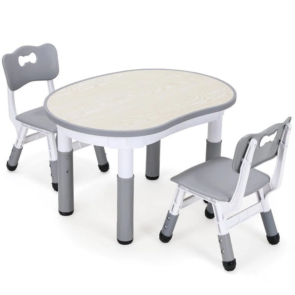 Height Adjustable Kids Table and 2 Chairs Set U458041
