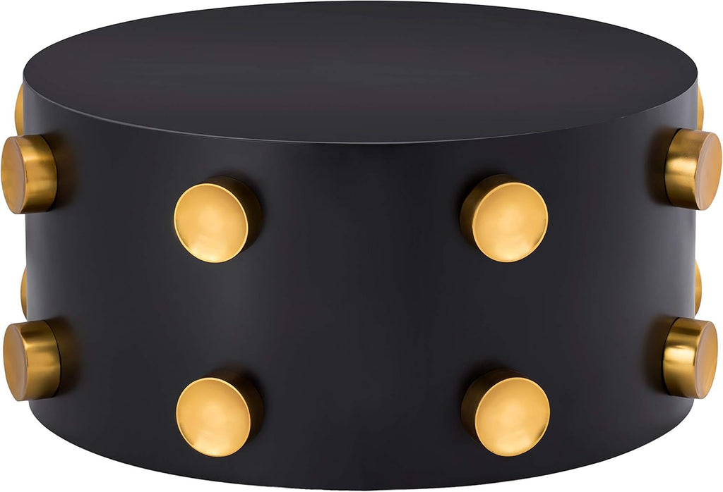 Black Cylindrical Coffee Table U93579