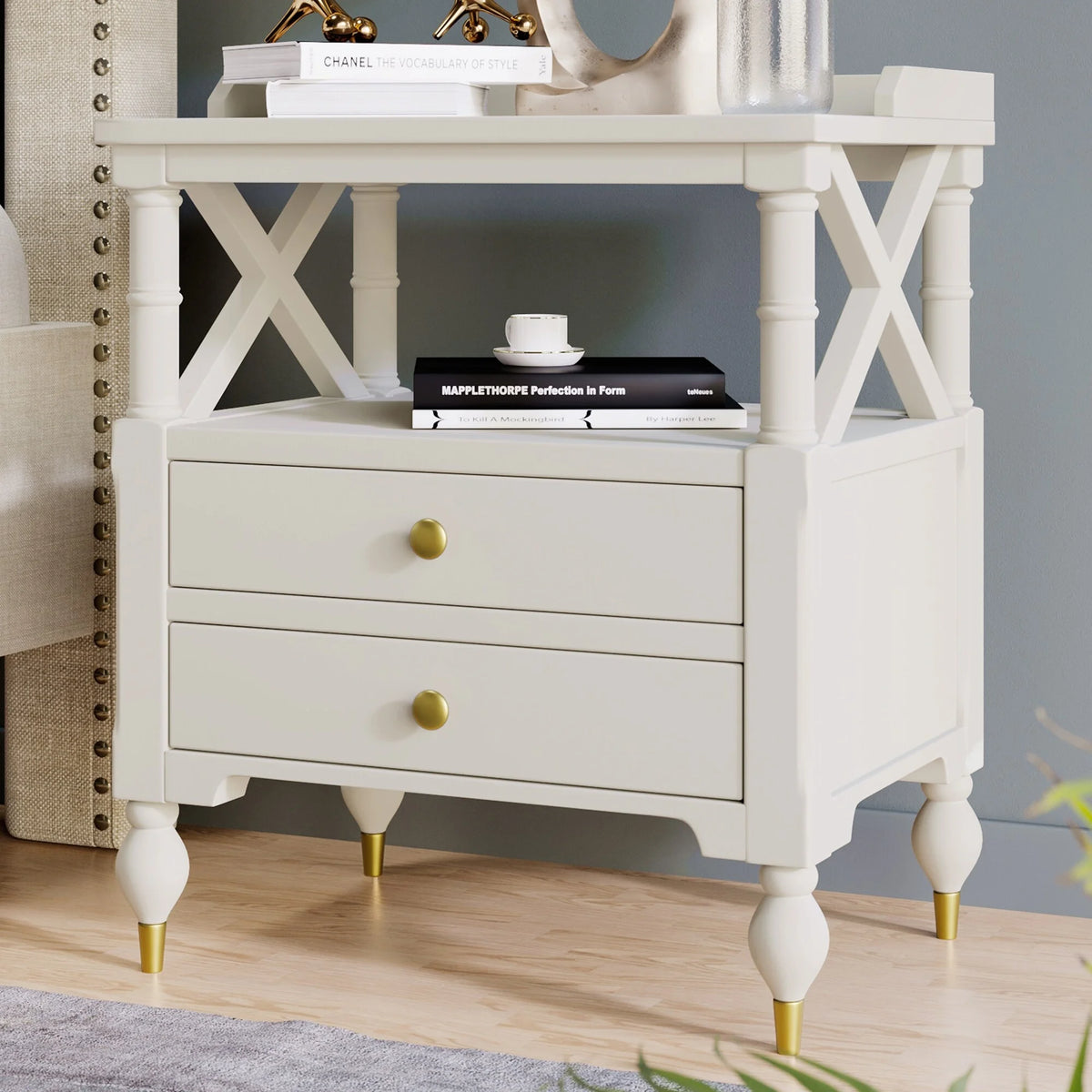 2 Drawer Nightstand End Table O170554