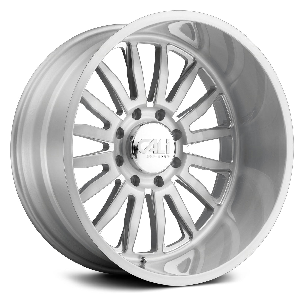 20x10 5x127 -25mm Brushed Clear Gloss Wheel I646