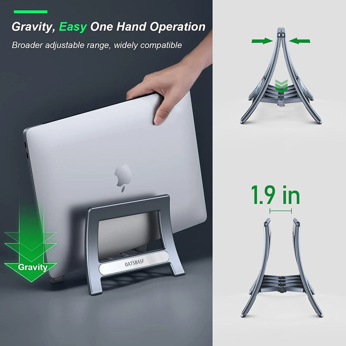 Vertical Laptop Stand with Auto Adjust Width G324