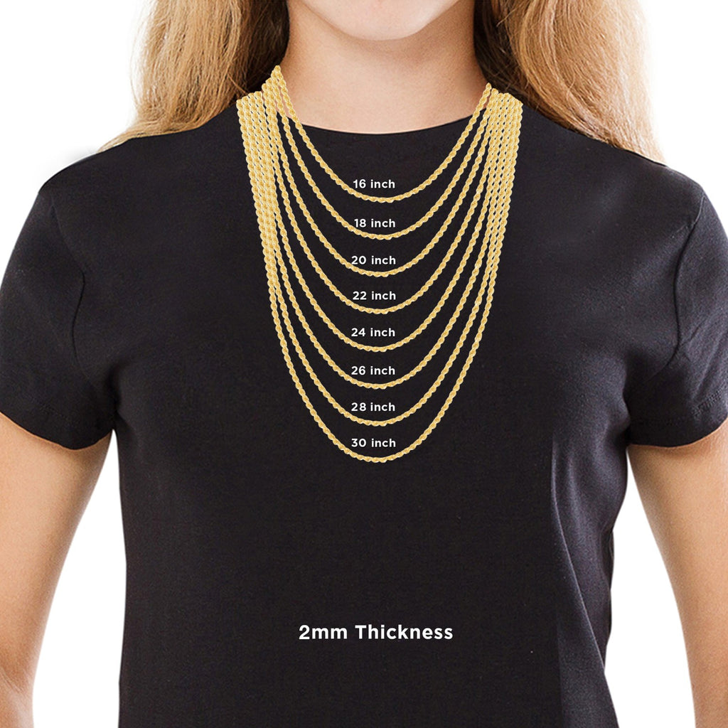 18 Inches Gold Plated Rope Chain Necklace S530327